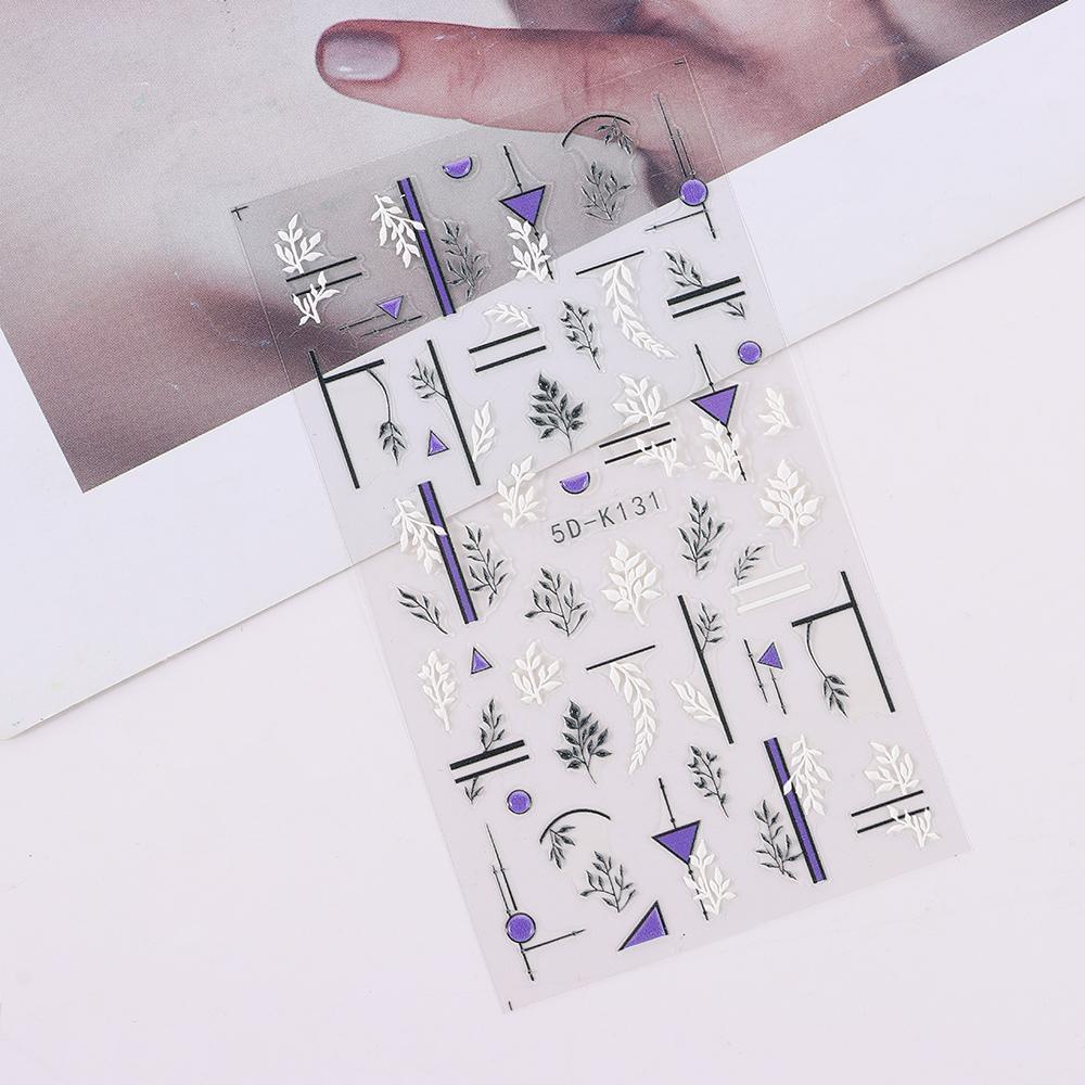 Nhãn Dán Trang Trí Móng Tay Dạng Trượt Màu Trắng Đen Kiểu Pháp