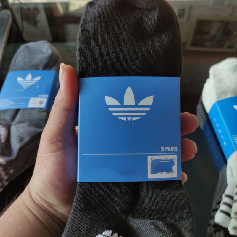 Tất nam cổ ngắn 5 đôi  thể thao adidás ba sọc ba lá hàng xuất dư