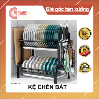 Kệ chén bát giá úp bát thông minh 2 tầng đầy đủ phụ kiện
