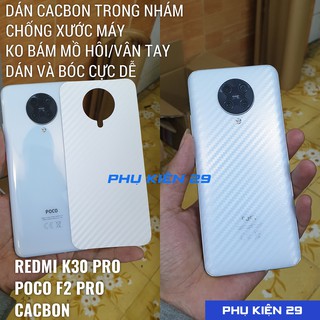 [Xiaomi Redmi K30 Pro/ Poco F2 Pro] Dán lưng 3D chống xước vân Cacbon - Carbon