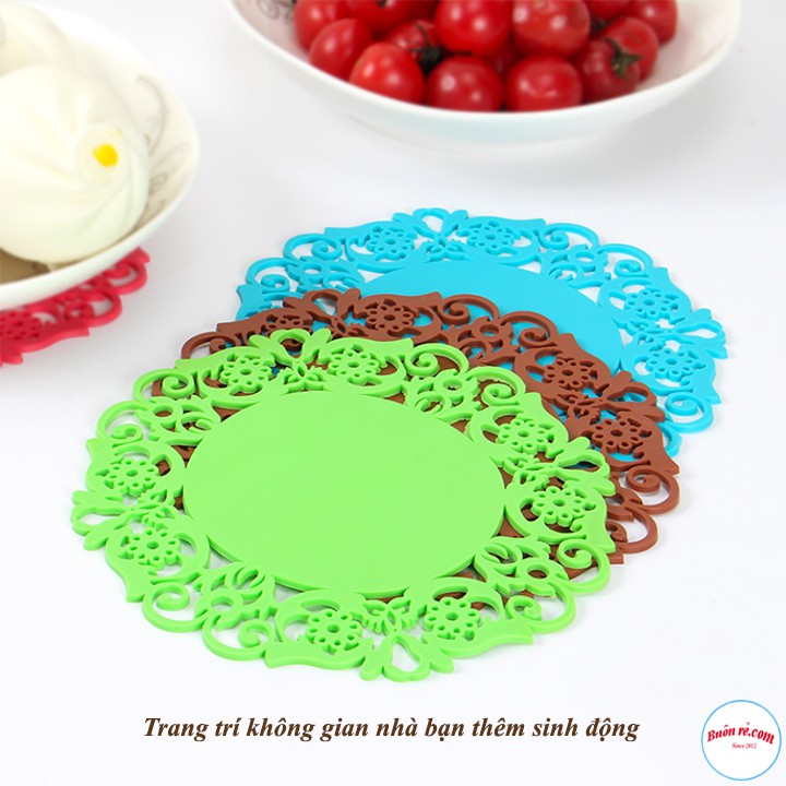 Miếng Lót Cốc Silicone Họa Tiết Hoa Văn Nhiều Màu br00459