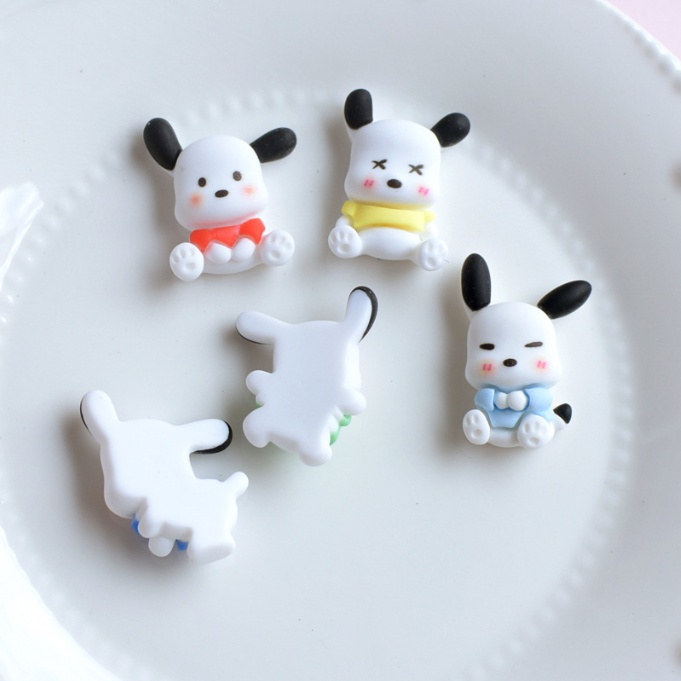 Sticker jibbitz chó trắng White Puppy dễ thương gắn dép sục Crocs