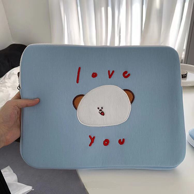 Túi Đựng laptop In Hình Chú Chó Hoạt Hình Phong Cách Hàn Quốc