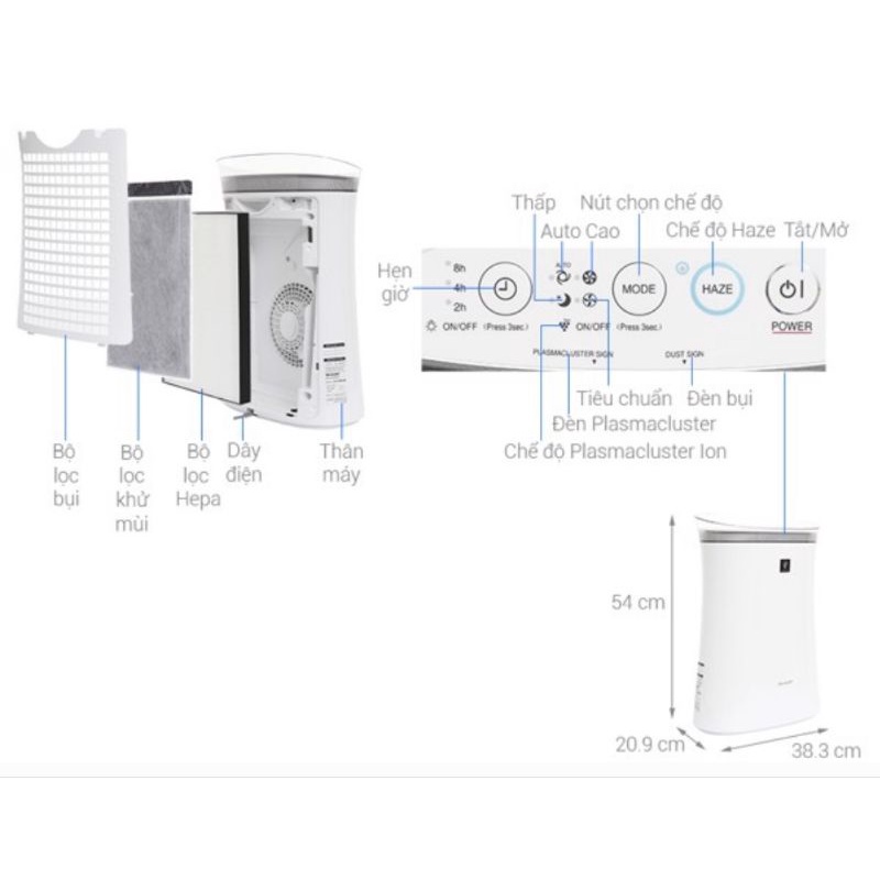 MÁY LỌC KHÔNG KHÍ SHARP FP-F40E-W