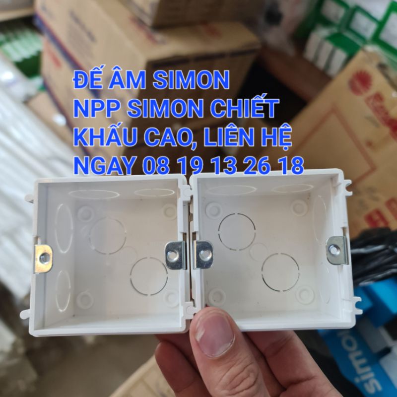 ĐẾ ÂM VUÔNG SIMON Type 76 và 86 cho dòng S6, 50, E6, I7, V8, lắp ghép lại được với nhau.