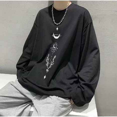 Áo thun dài tay dáng rộng thời trang cá tính cho nam size M-5XL