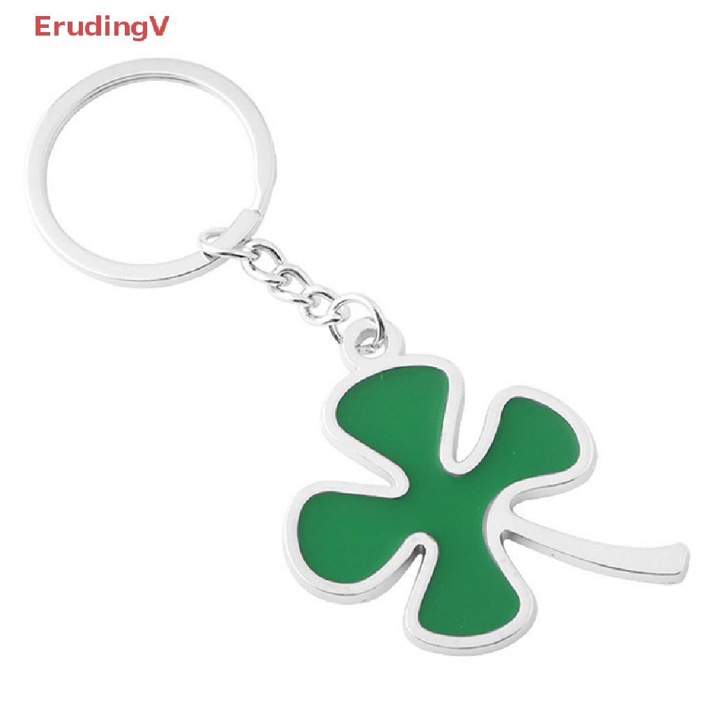 [ErudingV] Móc Khóa Cỏ Bốn Lá May Mắn Màu Xanh Lá Cây [Mới]