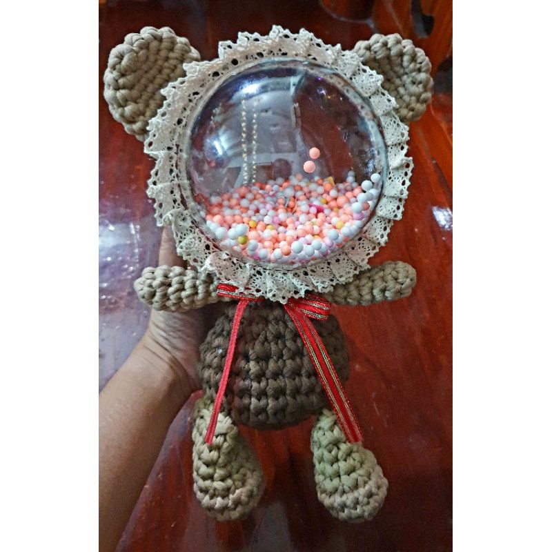 BA LÔ GẤU NÂU TRONG SUỐT