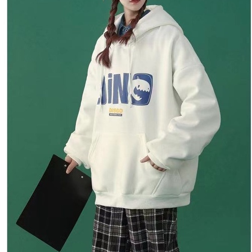 ZHELIHANGFEI Áo Hoodie Tay Dài In Chữ Phong Cách Preppy Dễ Phối Đồ