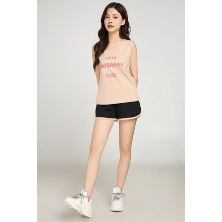 Bộ quần áo mặc nhà nữ quần đùi và áo sát nách in chữ CUTE Bro - V BBSW21133
