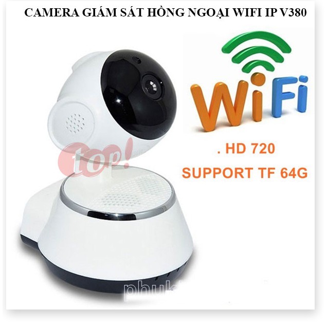 Camera Wifi Chính Hãng V380 ✔Chính Hãng✔️ Kết nối không dây qua điện thoại, Đàm thoại 2 chiều, Xoay 360.