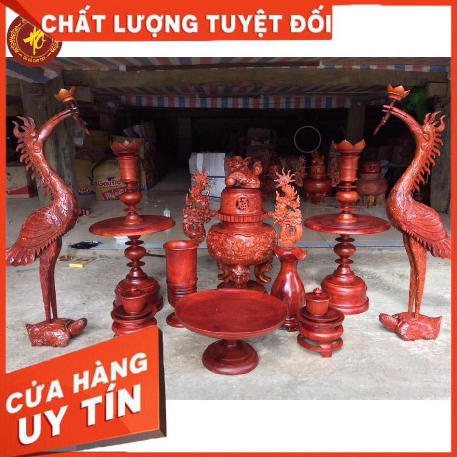 Bộ thờ 13 món gỗ hương cao cấp - Bộ thờ gỗ hương cao cấp - UY TÍN CHẤT LƯỢNG