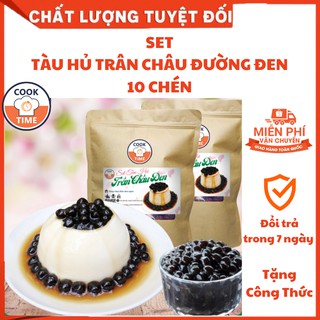 Set Tàu Hủ Trân Châu Đường Đen, 10 chén - Set Nguyên Liệu Tàu Hũ, Nấu Trân Châu Đen - Cooktime.vn