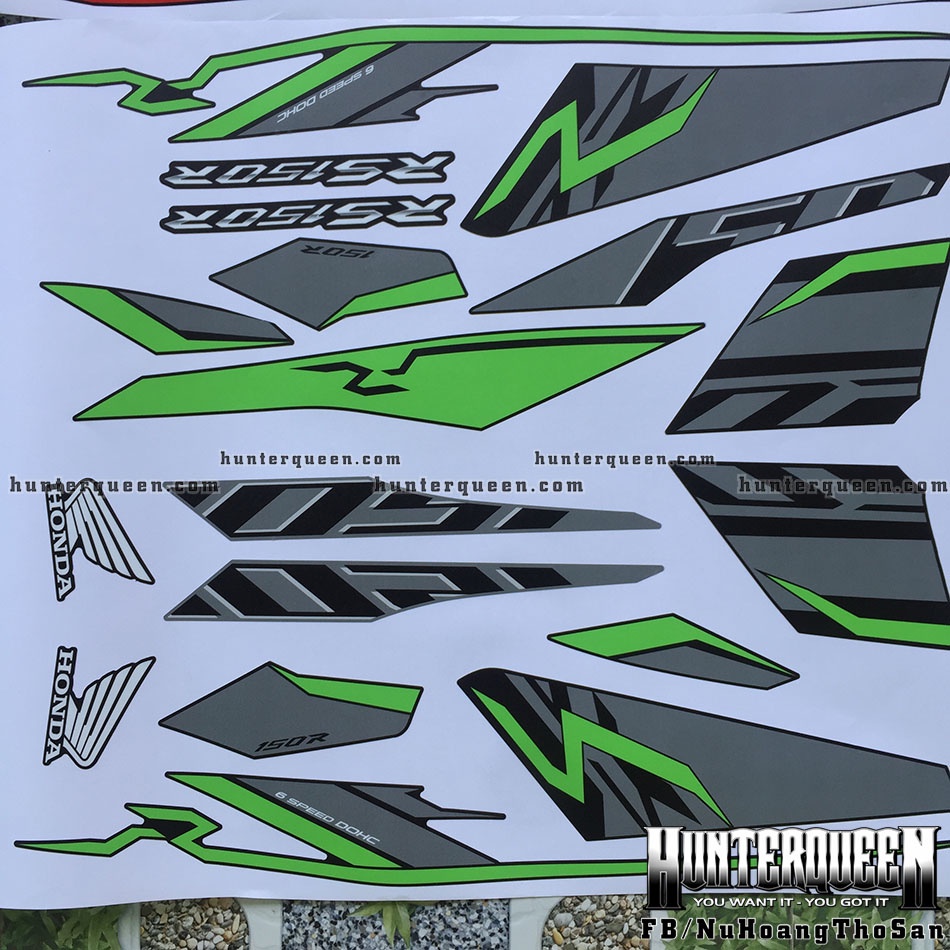 Tem xe Winner. GTR xe đen, tem xanh lá. Thay đổi màu sắc và chi tiết theo yêu cầu. Sắc nét, bền màu, chống nước