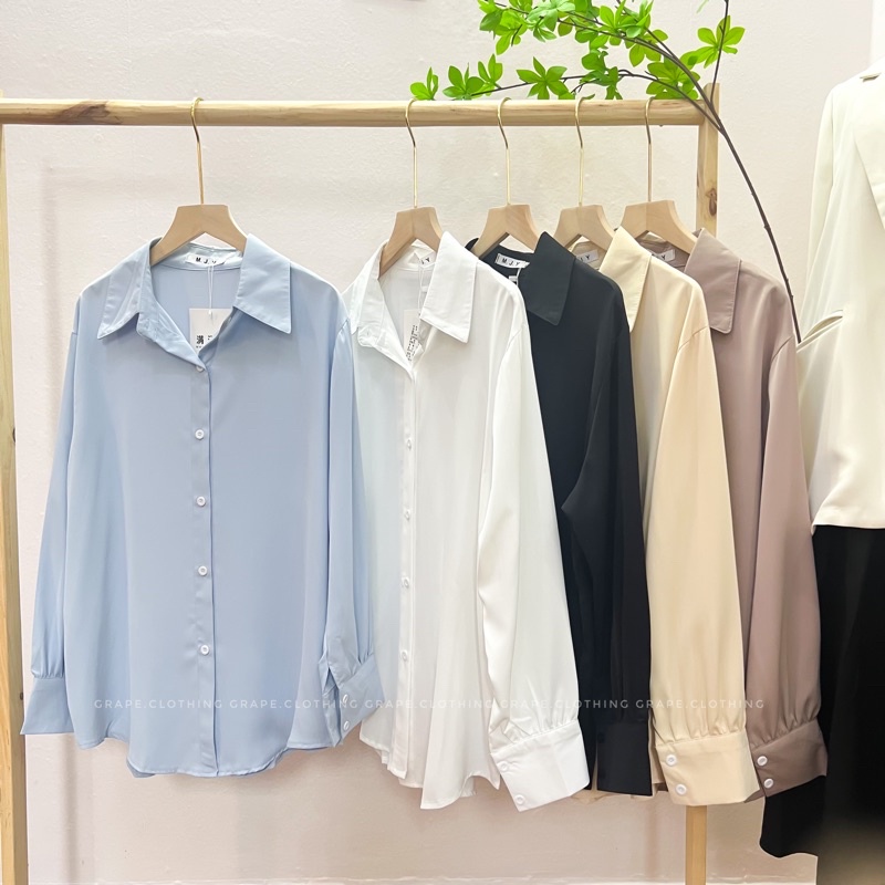 Áo sơ mi nữ chất cát form rộng hàng Quảng Châu hàng loại 1 chất đẹp đi học đi làm đi chơi phong cách