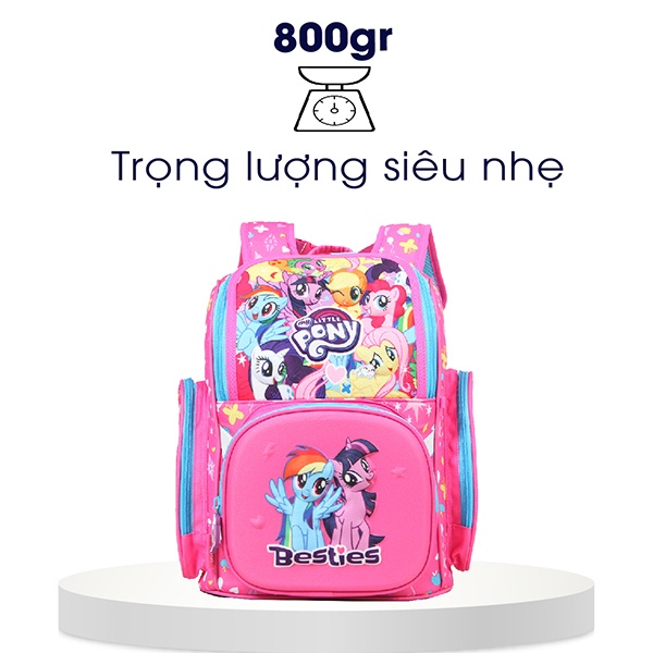 Balo cho bé Clever Hippo Fancy S My Little Pony hồng, balo học sinh tiểu học chống gù cho bé gái