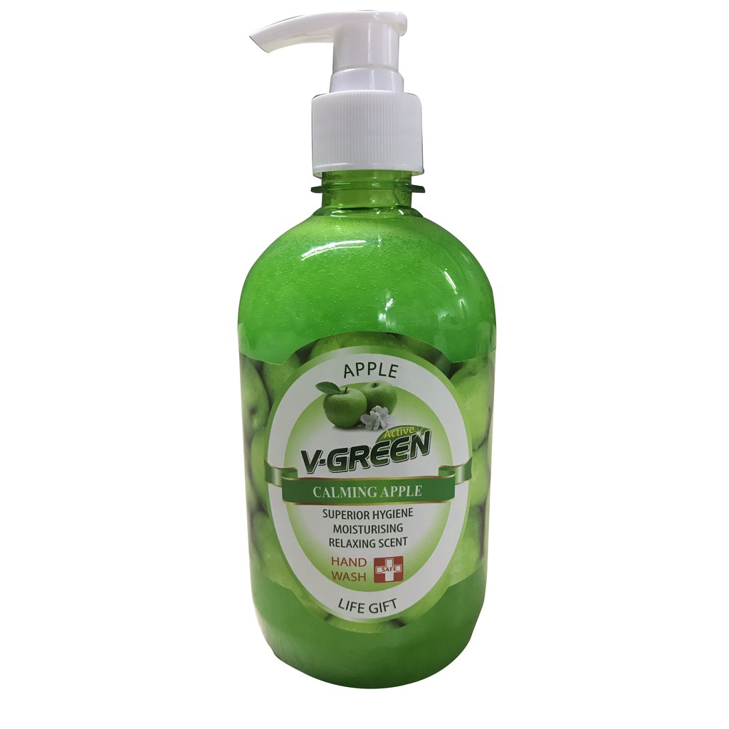 N­ước rửa tay Vgreen 500ml Hương Quế cam, Táo, Dâu, Bubble Gold