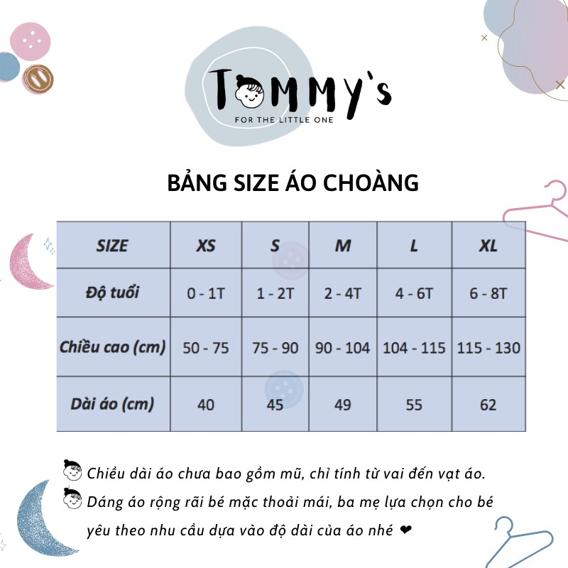 Áo Choàng Cho Bé - Hoạ Tiết Cầu Vồng Nền Xanh Than