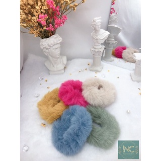 Dây Cột Tóc Scrunchies Vải Lông Mềm