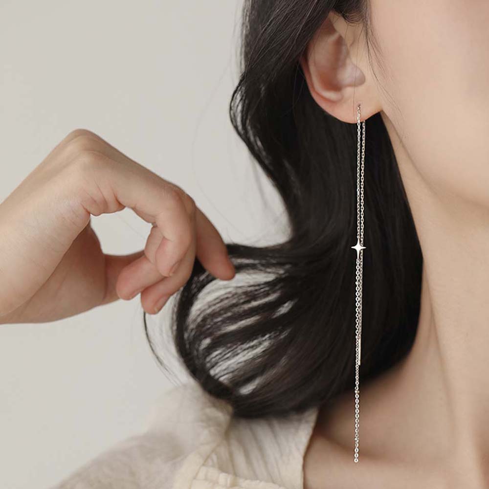 Khuyên tai họa tiết ngôi sao phong cách Hàn Quốc xinh xắn cho nữ