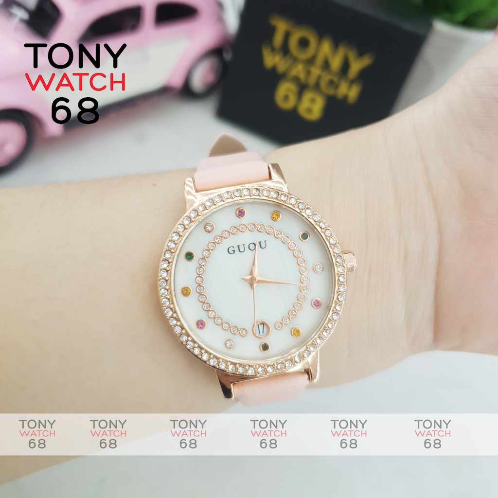Đồng hồ nữ Guou dây da đeo tay chính hãng chống nước thời trang giá rẻ | BigBuy360 - bigbuy360.vn