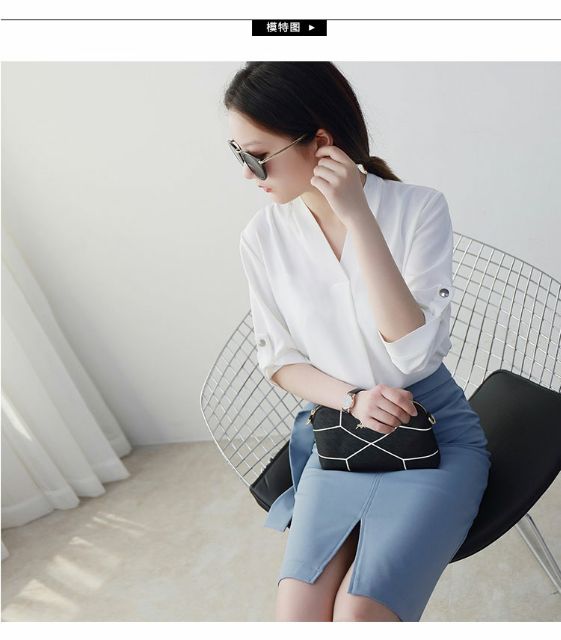 Áo sơ mi nữ tơ nhung cổ V xếp - SPR