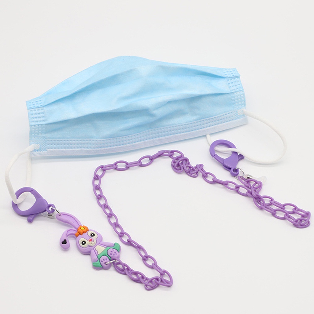 DISNEY Dây Đeo Khẩu Trang Bằng Acrylic Màu Trơn Chống Thất Lạc Kiểu Hoạt Hình Cho Trẻ Em