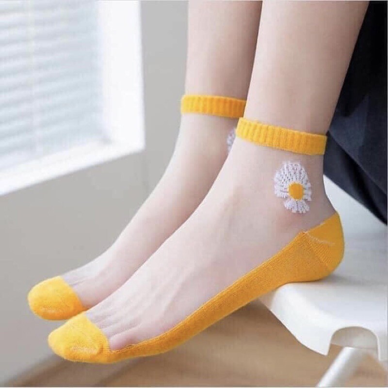 Tất nữ set 10 đôi tất nữ ren hoa cúc, ren công chúa đẹp độc điệu