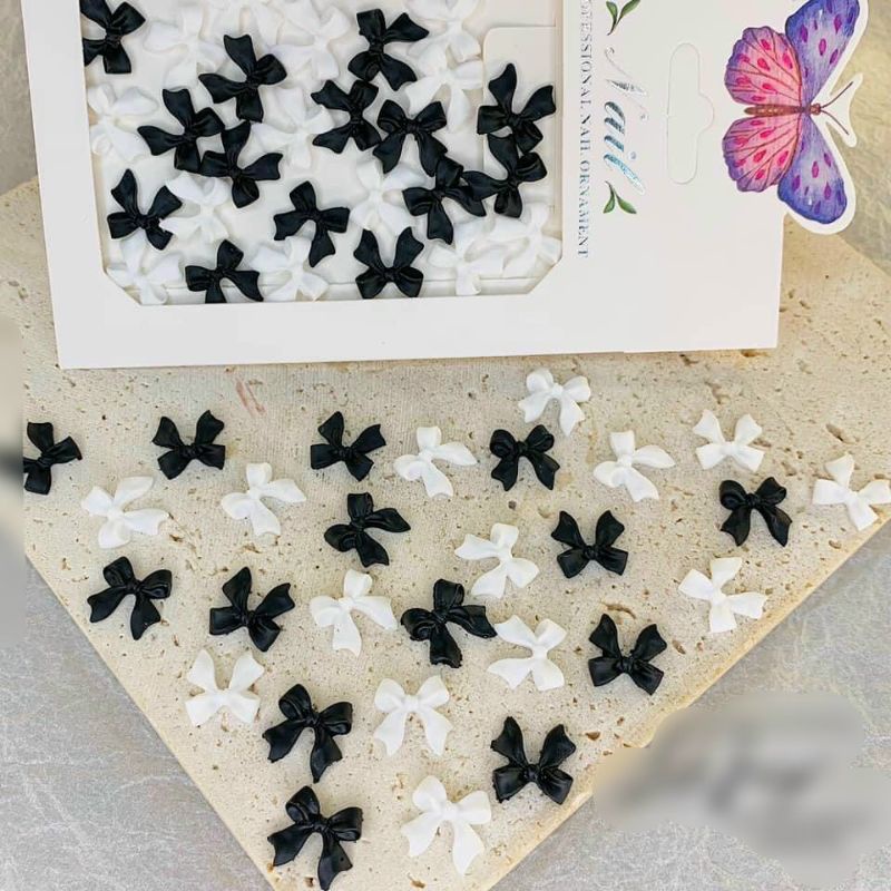 Set nơ chân dài trang trí móng 50 cái
