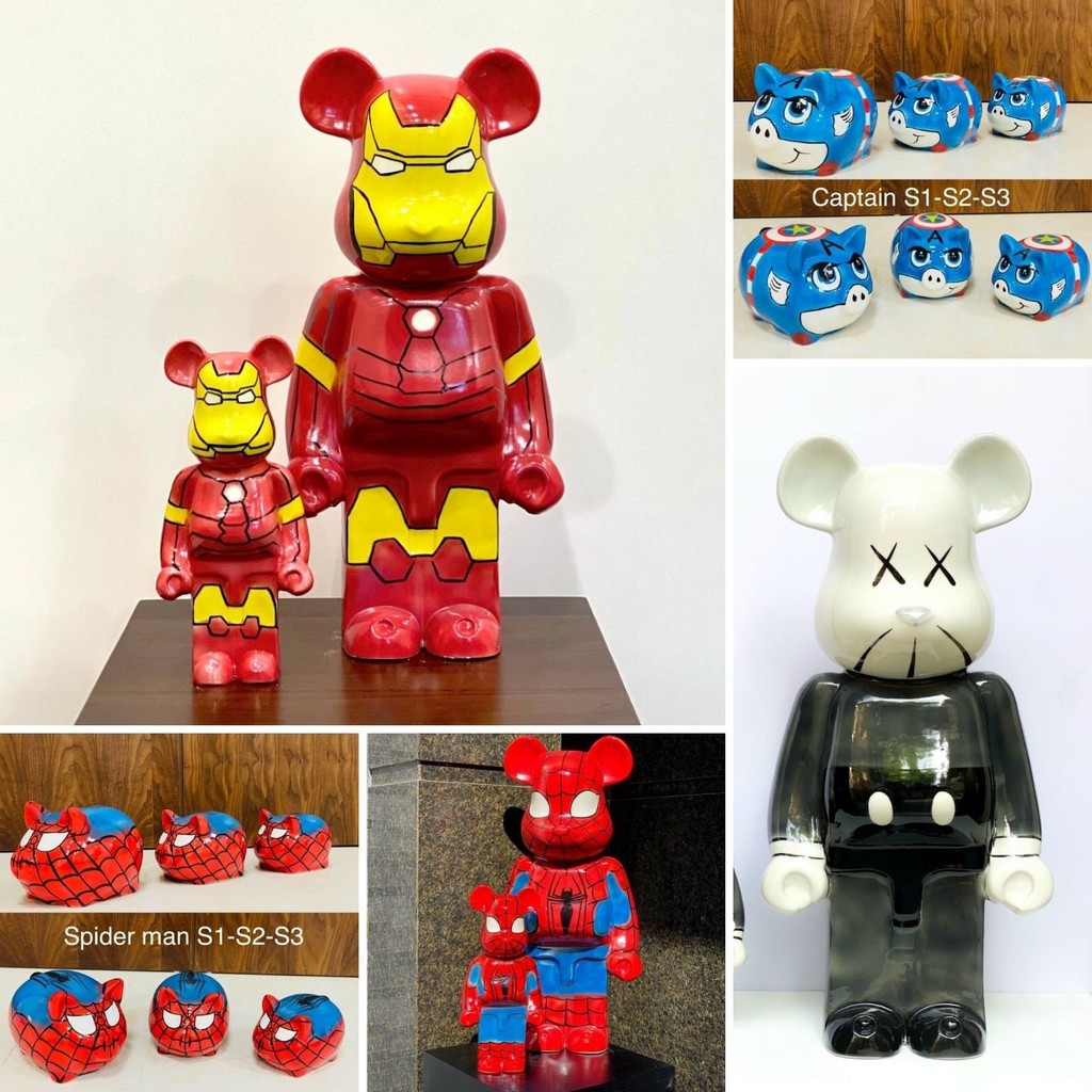 Chính Hãng Lợn Đất Tiết Kiệm - 20 Mẫu Siêu Nhân, Nhân Vật Hoạt Hình - Gốm Sứ Bát Tràng - Heo Tiết Kiệm - Heo Đất