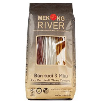 Bún Tươi Ba Màu/ củ nghệ/ gạo huyết rồng Mekong River Gói 300G