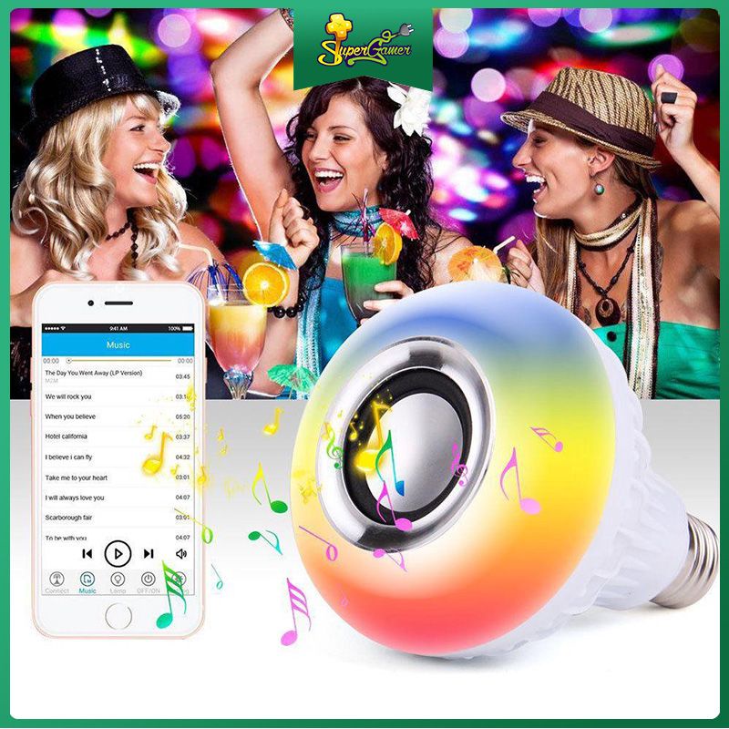 Loa Bluetooth kiêm bóng đèn Led siêu sáng đổi màu điều khiển từ xa
