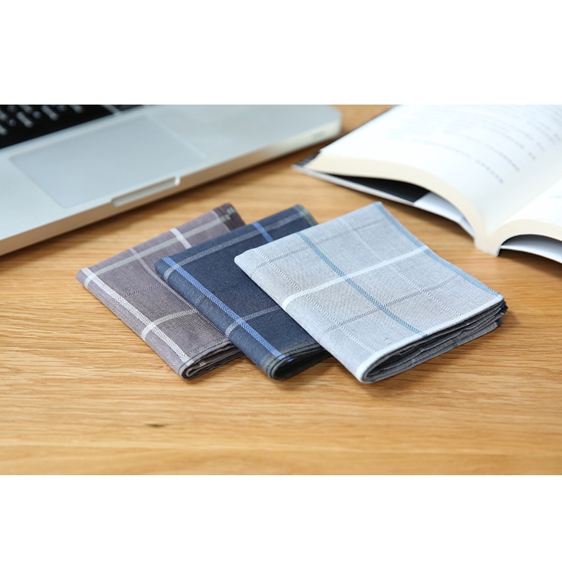 3 cái / bộ 43 * 43 cm business handkerchief soft sweat-absorbent cotton men's square handkerchiefs