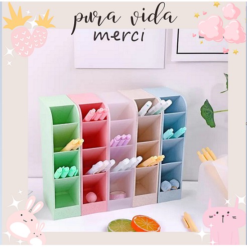 Kệ 4 tầng đựng bút/ cọ trang điểm nhiều màu tiện lợi siêu đẹp Puravida