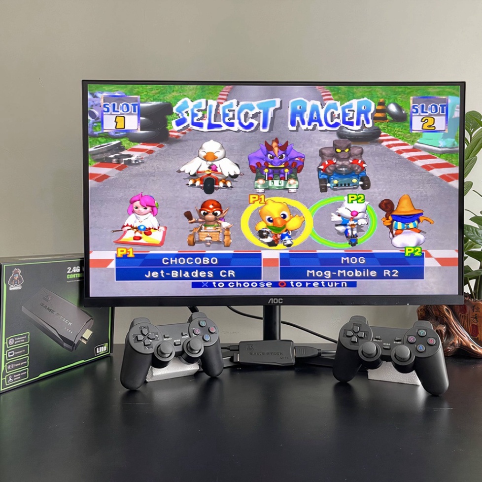 Máy Chơi Game Stick 4K 4 Nút HDMI Không Dây Hơn 3500 -10000 Trò Chơi Cổ Điển PS1/ATARI/MAME/SFC/FC/GBA/GB/GBC/MD