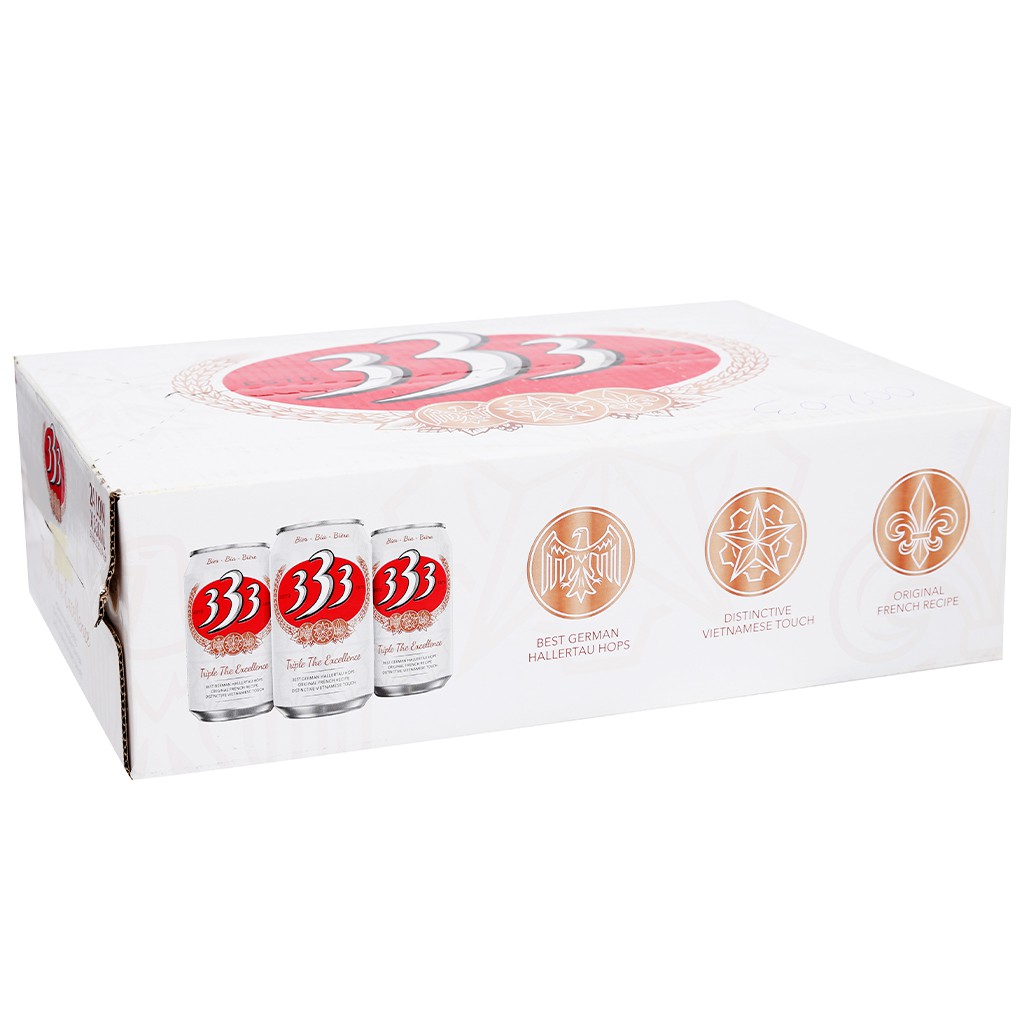 [Mã GRO1904 giảm 8% đơn 300K] Thùng 24 lon bia 333 330ml