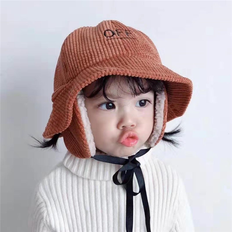 Mũ nhung tăm bịt tai, dày dặn giữ ấm cho bé 1-6 tuổi / mũ vành cho bé