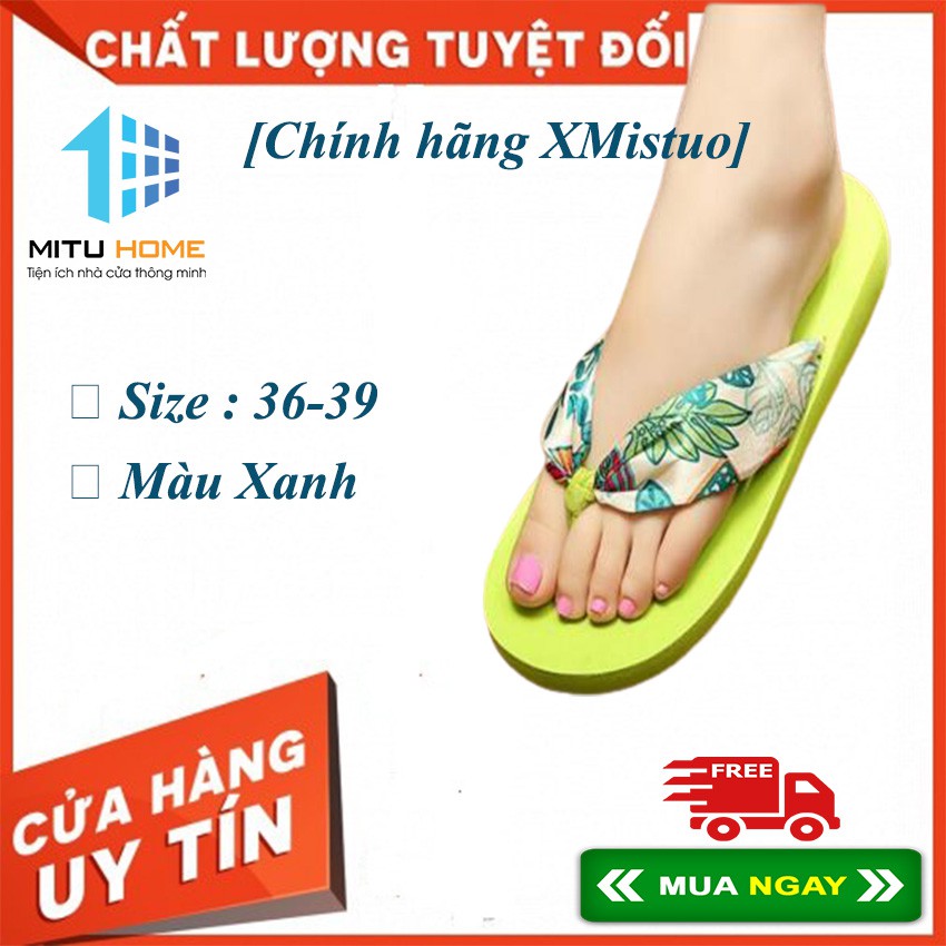 [Chính hãng XMistuo] Dép nữ xỏ ngón đi dạo phố, đi trong nhà, đi biển - MITUHOME - Màu Xanh