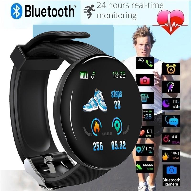 Đồng hồ thông minh đeo tay D18 có màn hình màu hỗ trợ theo dõi sức khỏe chất lượng cao