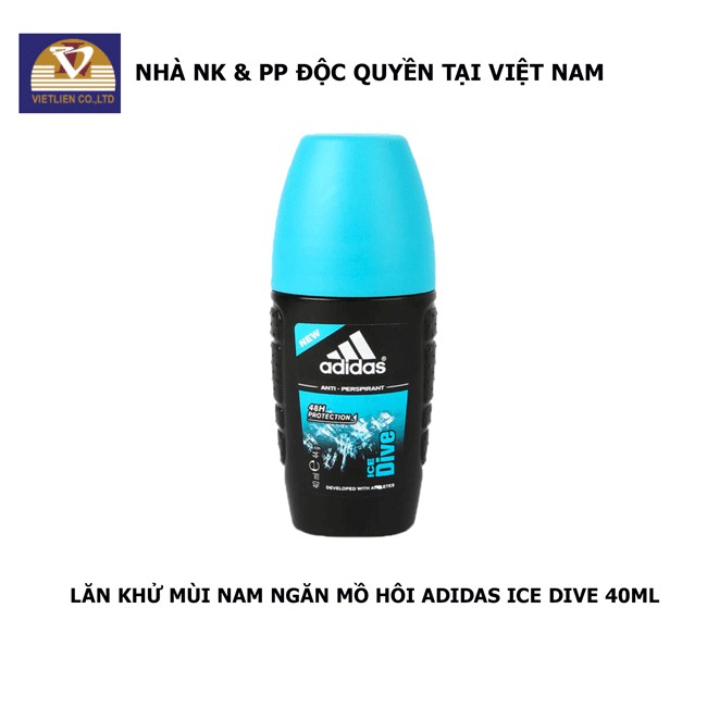 Combo 3 chai : Chai Lăn Khử Mùi Nam Ngăn Mồ Hôi Adidas - Ice Dive - 40ml