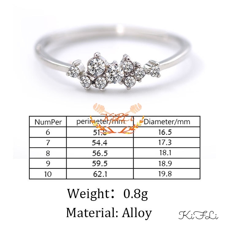 Nhẫn nữ mạ vàng đính đá size 6-10 phong cách Hàn Quốc