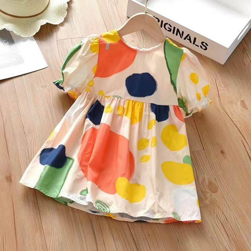 Đầm Cho Bé Gái Hml  Tròn To Thô Hàn Mềm Mát , Váy Cho Bé Gái 1,2,3,4,5,6,7,8,9,10 Tuổi Size Đại Mã A29