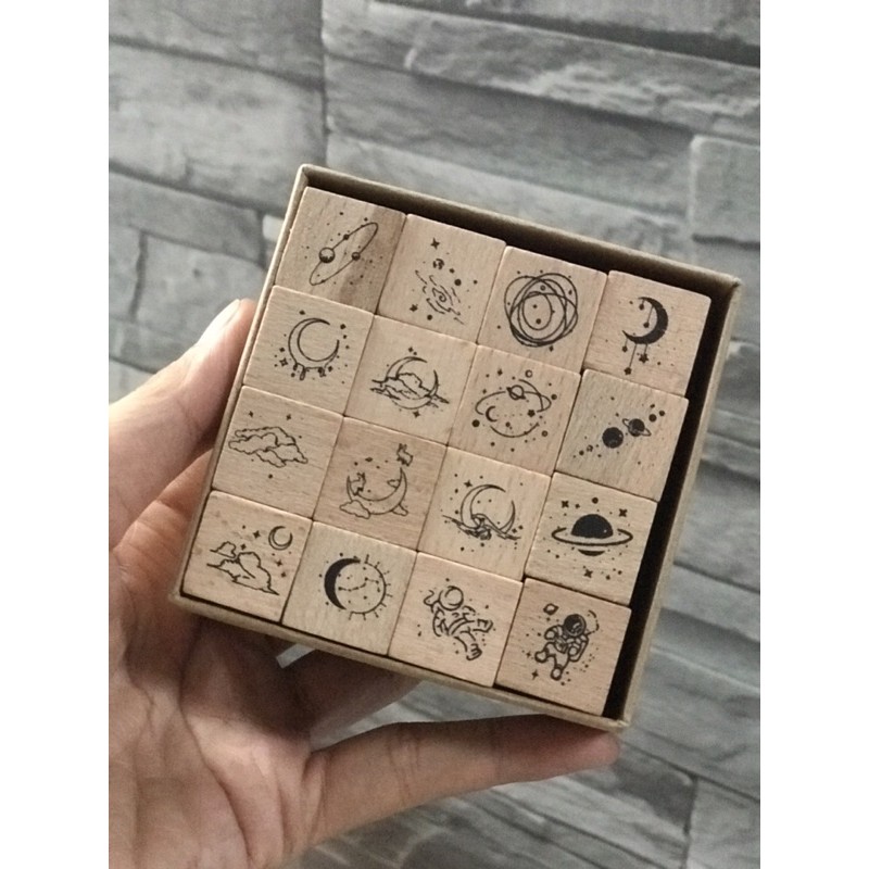 Con dấu gỗ họa tiết hoạt hình dễ thương