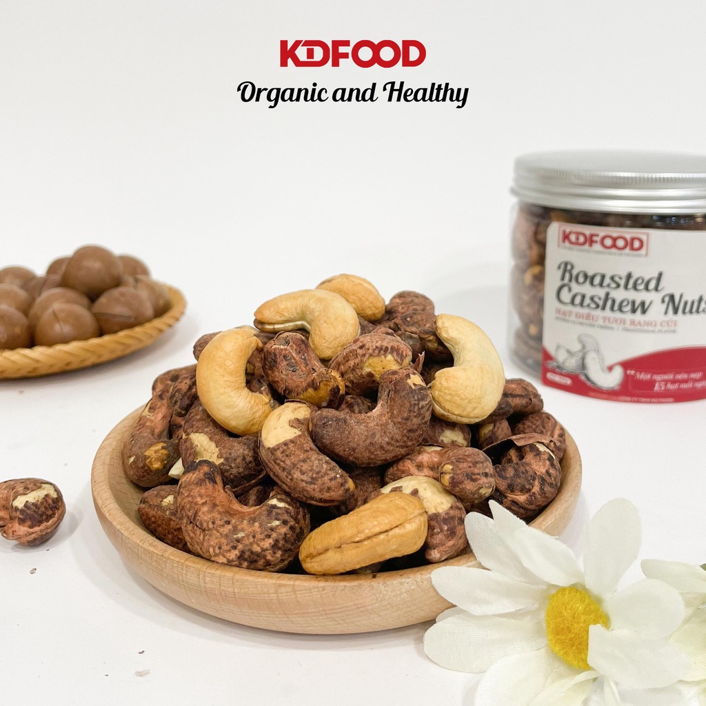 Hộp 1kg Hạt Điều KDFOODS Size To XL - Hạt Điều Rang Muối Nguyên Hạt Còn Vỏ Lụa