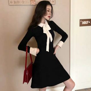 Váy Thắt Nơ Cổ ( Hàng Order) hagauorder