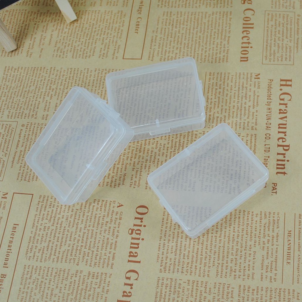 Set 2 hộp nhựa trong suốt hình vuông đựng đồ đa năng tiện dụng