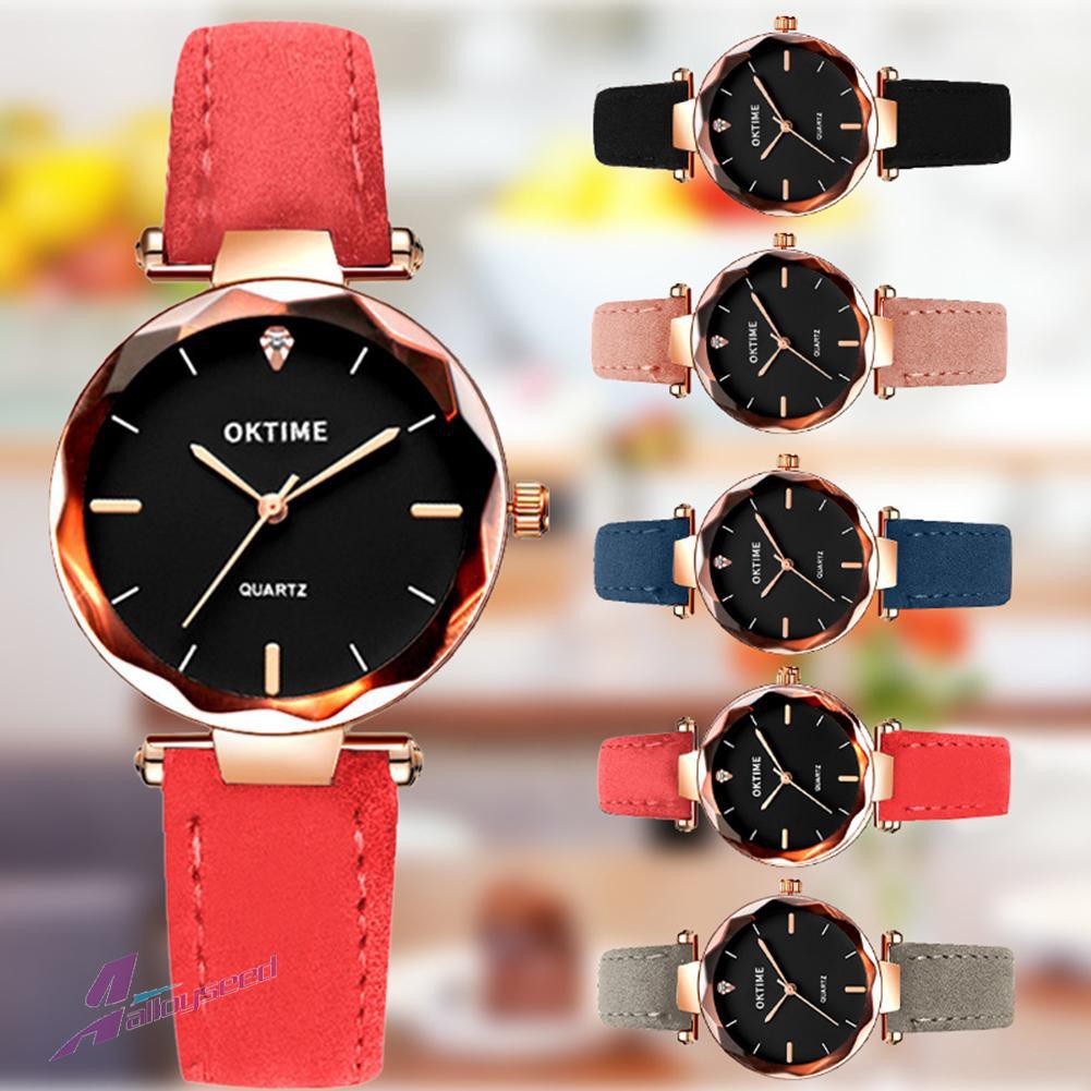 Đồng Hồ Analog Máy Quartz Nữ Mặt Tròn Đính Hột Xoàn Chống Thấm Nước