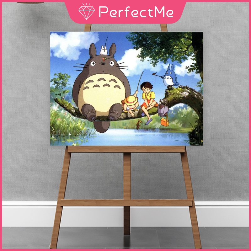 Bộ tranh sơn dầu 40x50cm tự làm họa tiết hoạt hình Miyazaki Hayao