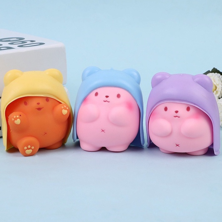 Gấu Mặc Áo Choàng Squishy đồ chơi bóp giải nén giải tỏa căng thẳng mềm mịn đáng yêu