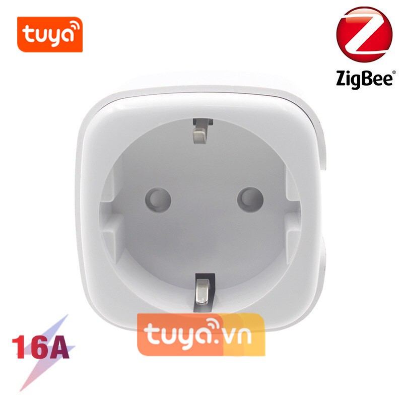 Ổ Cắm Zigbee Chân Tròn Đo Công Suất Tiêu Thụ 16A Tuya ZTC2